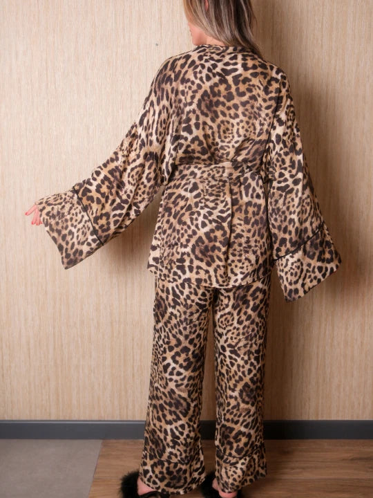 Brown Leopard Pijama Seti